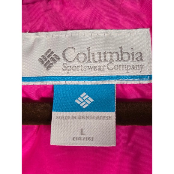 Columbia Puffer Hooded Jacket Kids Youth Size L (14-16) Burgundy Pink Zip Puffer - Picture 7 of 8